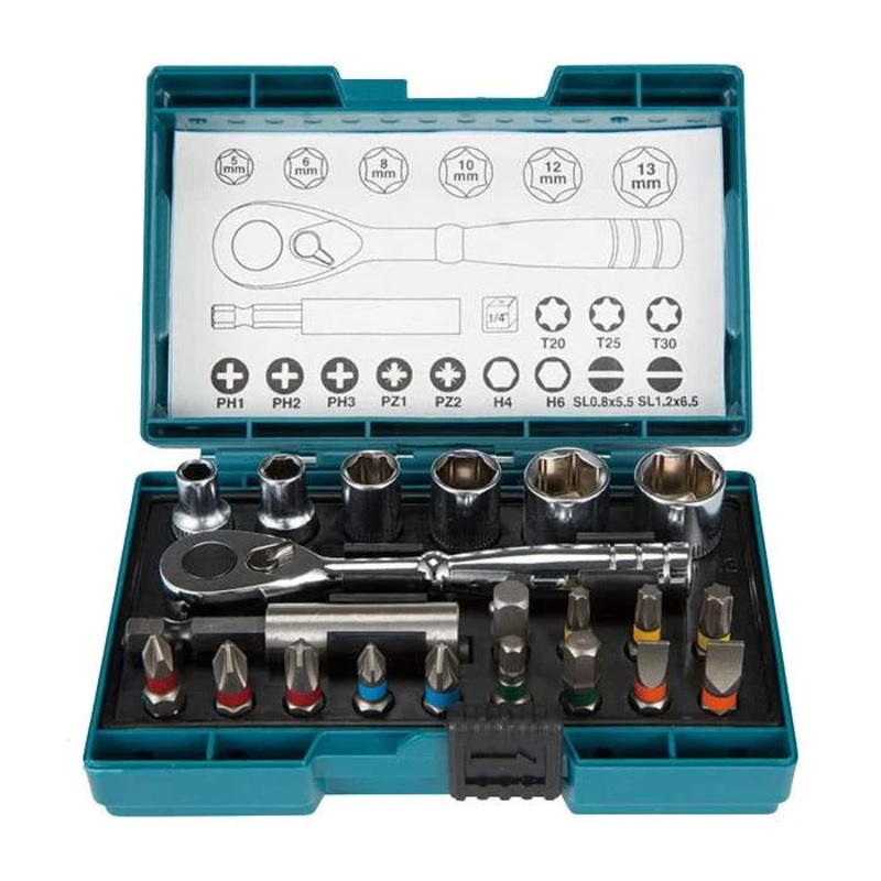 Makita 21pc Mini Ratchet Driver & Socket Set – B-54081