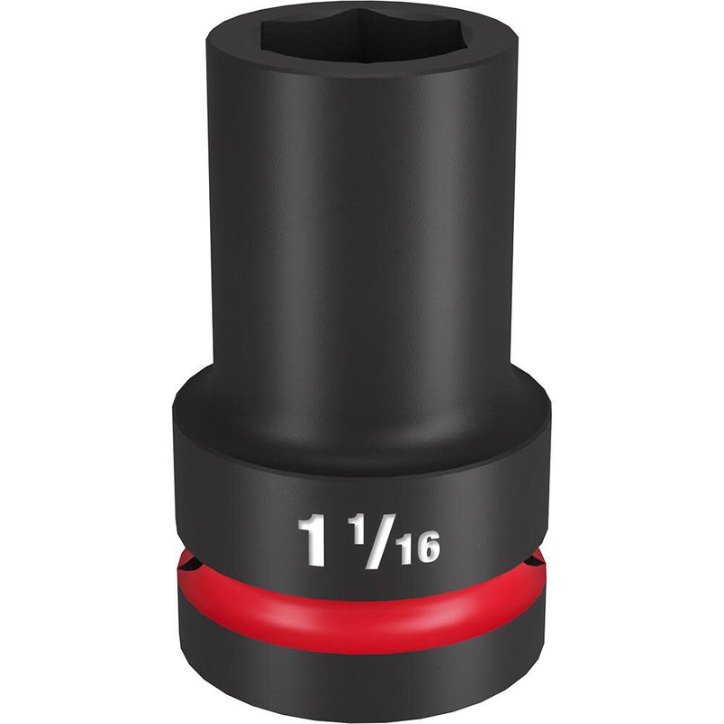 Milwaukee Impact Socket 1in Drive 1 1/16in Deep 6 Point