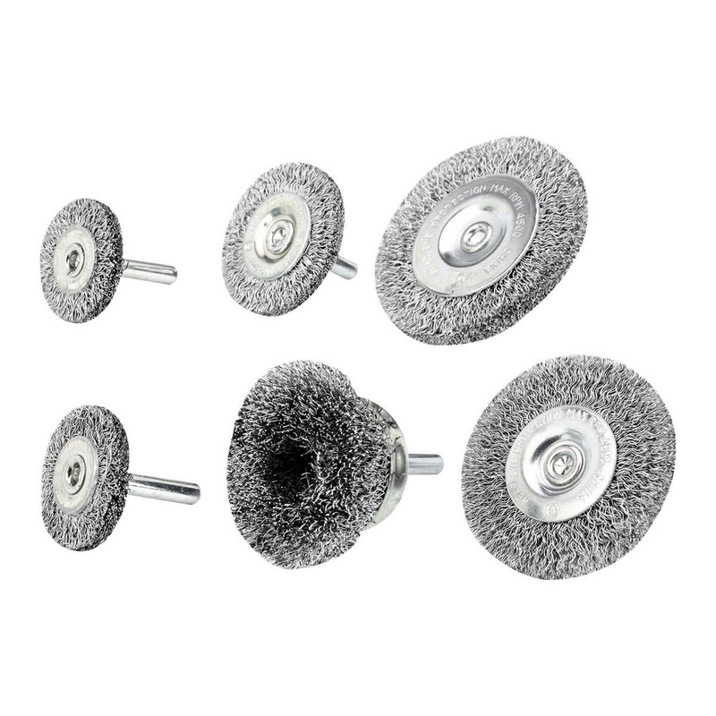 WARRIOR Wire Wheel/Cup Brush Set, 6 Piece