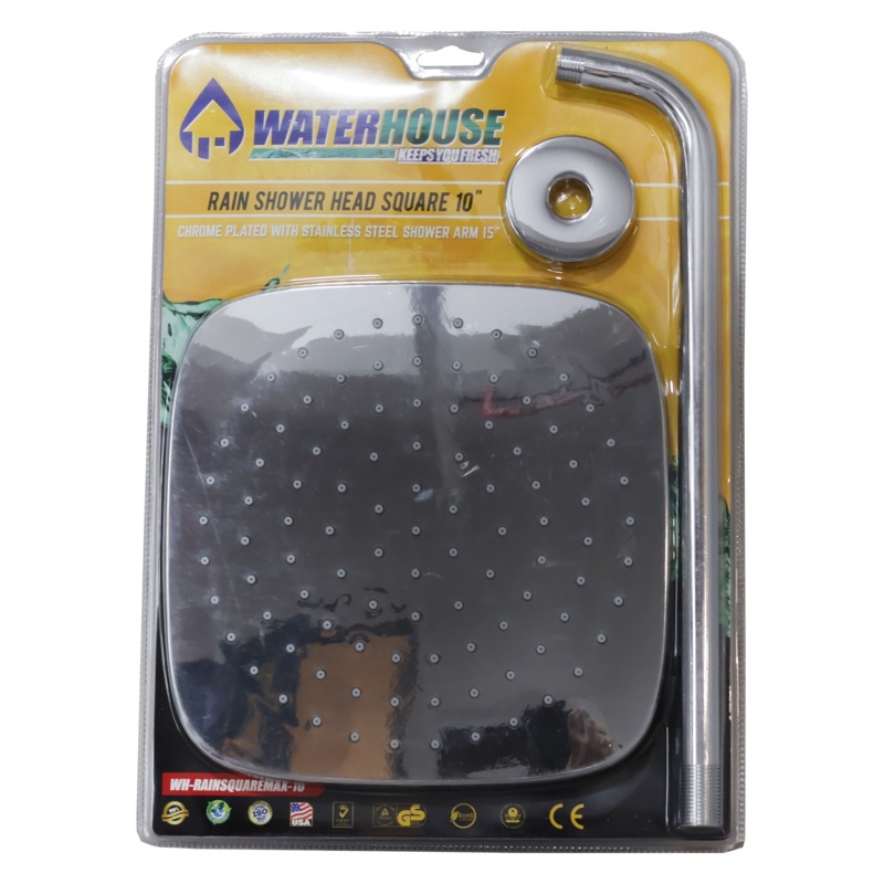 10″ SQUARE SHOWER W/ARM – WH-RAINSQUAREMAX-10