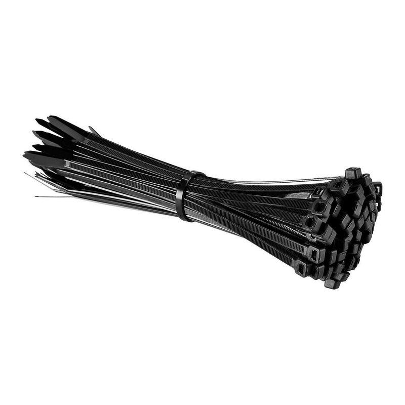 STOREHOUSE 8 in. UV-Resistant Black Cable Ties, 100-Pack