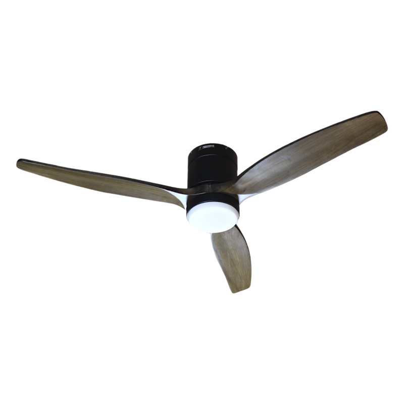 Wooden Ceiling Fan DC Motor 52in w/ LED Light & Wall Wireless Remote Control | Wood Finish (PH-WCF-52)