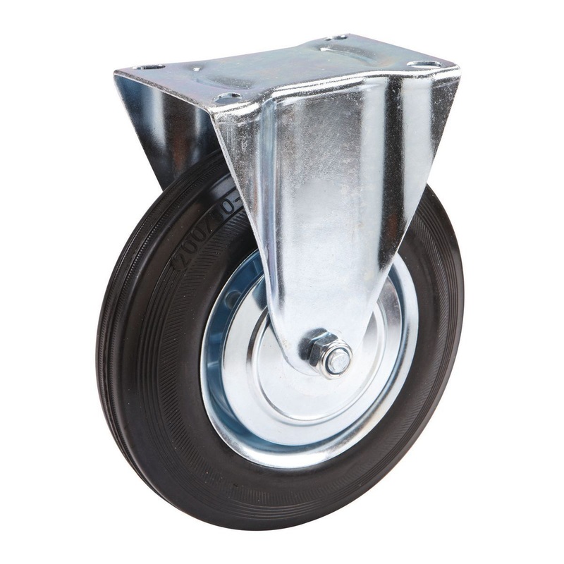 8 in. Cushioned Rubber Rigid Caster