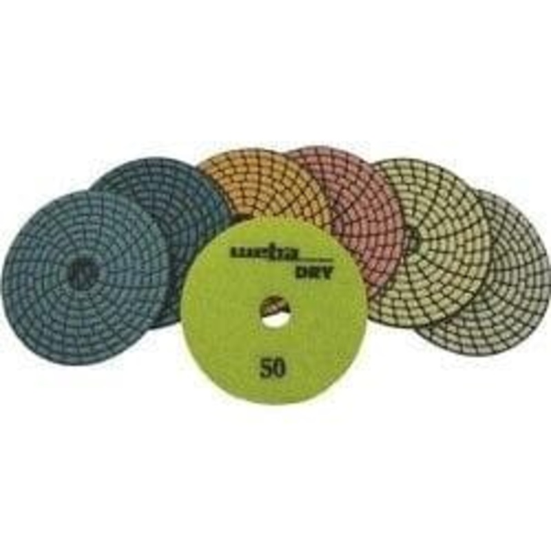 7 Step Spiral Dry Diamond Polishing Pads 50 Grit