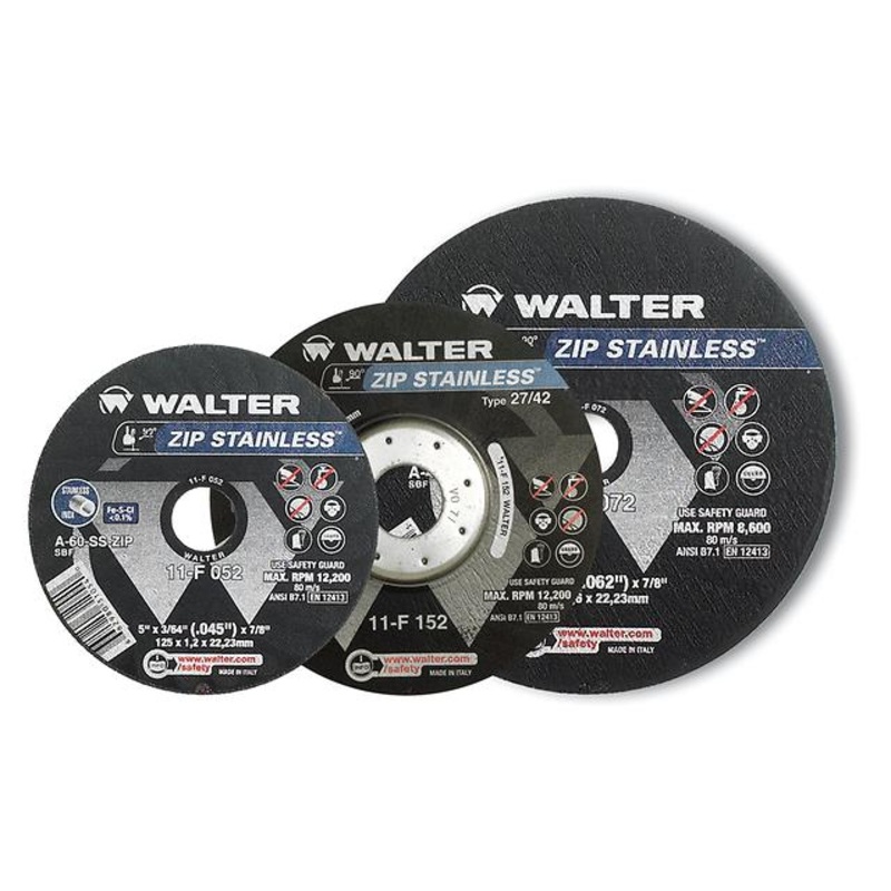ZIP STAINLESS Cut-Off Abrasive Wheels – Pack of 25 Type 1 4-1/2″