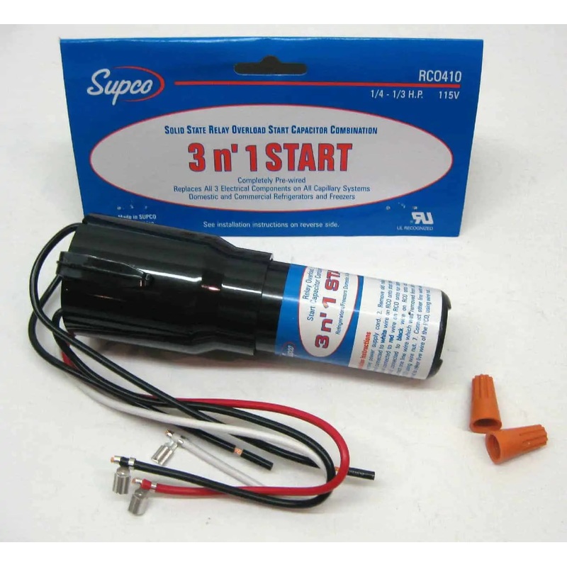 RCO410 SUPCO Refrigerator Relay Overload Start Run Capacitor 1/4 1/3 HP 3 n’ 1